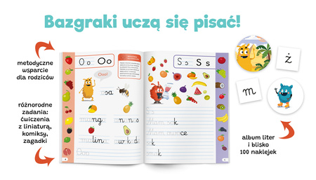 Książeczka Bazgraki Nauka pisania Elementarz 044119