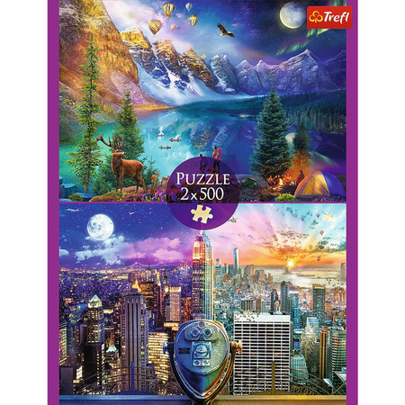 Puzzle Trefl 2x500 Wycieczka po Ameryce 375008
