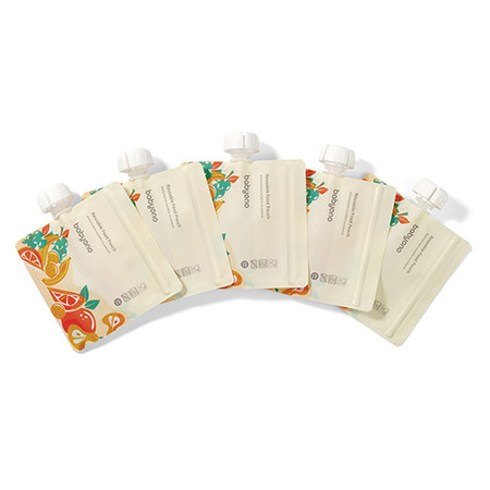 Babyono wielorazowe saszetki na pokarm 150 ml 5 szt 414217