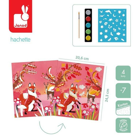 Zestaw kreatywny Perłowe plakatówki 4 pory roku Janod 379520 