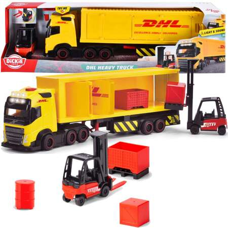 Dickie City ciężarówka + naczepa DHL św/dźw 089145