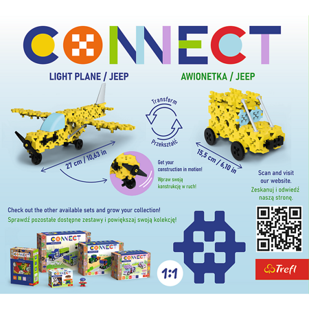 Trefl Klocki Connect Light Plane Jeep S 619690