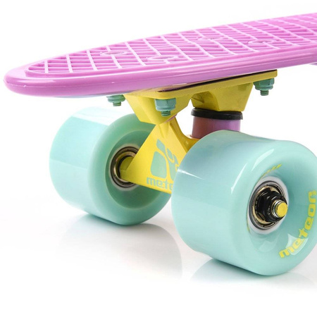 Deskorolka fiszka meteor plastic pastel pink/mint/yellow