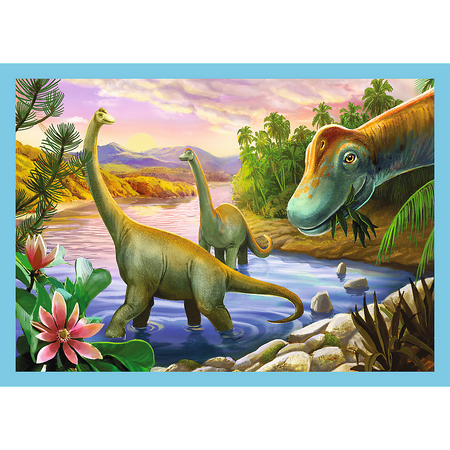 Puzzle Trefl 4W1 Wyjątkowe dinozaury 346091