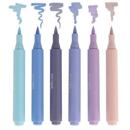 Strigo Marker Akrylowy z Końcówką Brush w Trójkątnej Obudowie w 6 kolorach 854263