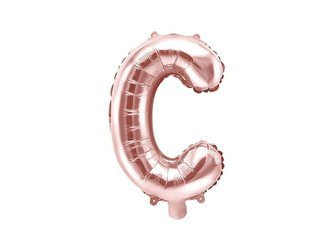 Balon foliowy litera "c", 35cm, różowe złoto
