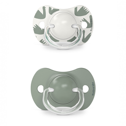 Suavinex Smoczek fizjologiczny SX Pro silikonowy 2 szt. | 6-18 m | oliwkowy | A walk in the park