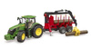 Bruder 03154 Traktor John Deere 7R 350 z przyczepą wraz z żurawiem i 4 balami drzewa 031541