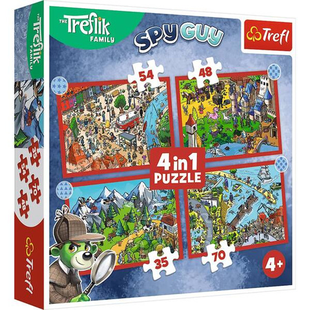 Puzzle Trefl 4w1 Podróże Treflików 346756