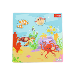 Trefl Zabawka drewniana Puzzle mini Under water 616262