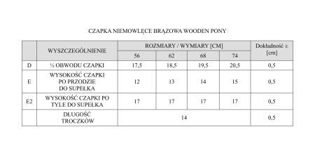 CZAPKA WIAZ WOODEN PONY 68 BRAZ PINOKIO