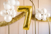 Balon foliowy cyfra 7 72cm jasny złoty 033627