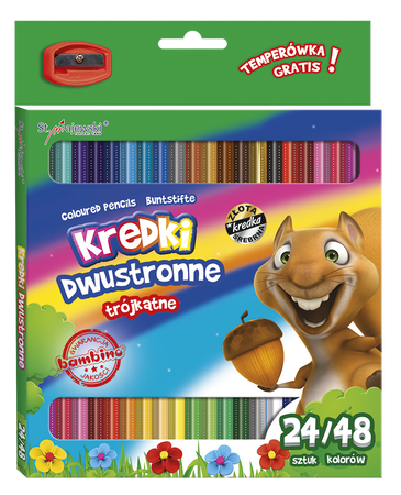 Maj kredki ołówkowe 24/48kol 18cm pud.+Temp.004964
