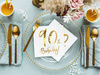 Serwetki 90TH Birthday białe 30x30cm 20szt 109421