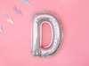 Balon foliowy litera "d", 35cm, holograficzny