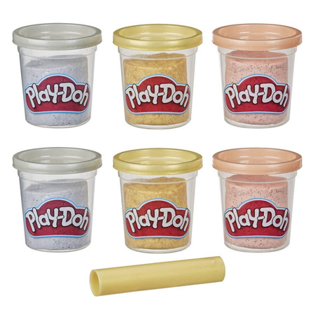 Play-doh e9433 ciastolina tuby 6-pack z metalicznym efektem