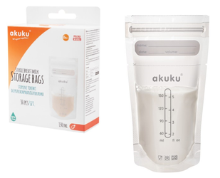 Akuku Sterylne woreczki do przechowywania pokarmu 150ml (48) 000111