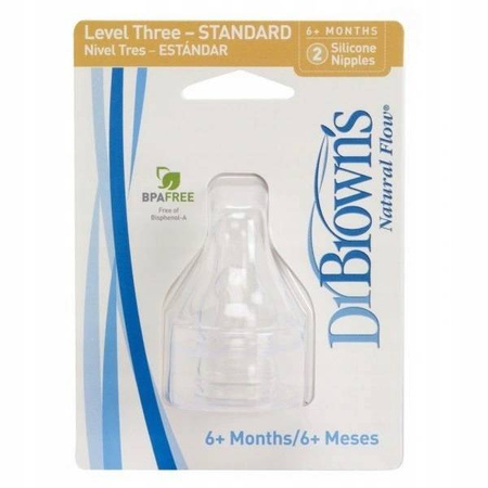 Dr. Brown's Smoczki 2szt standard silikon 0m+