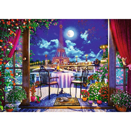 Puzzle Trefl 1000 Premium Plus Tea Time Paryż w blaski księżyca 108439