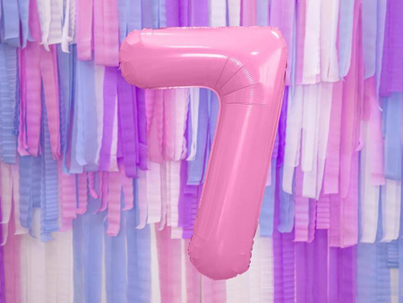 Balon foliowy cyfra 7 różowy 86cm 795075