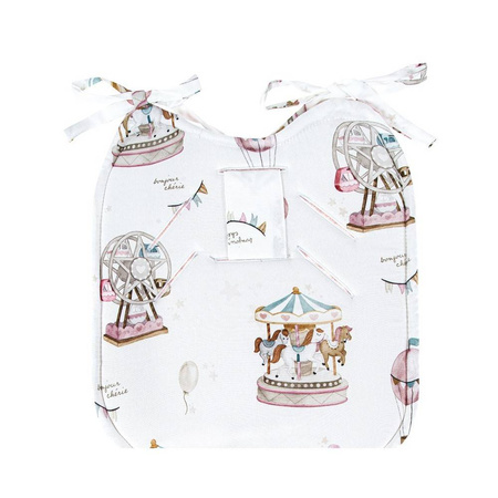 Bambusowa wkładka do wózka Lunapark z minky sepia rose 80x36cm 418682