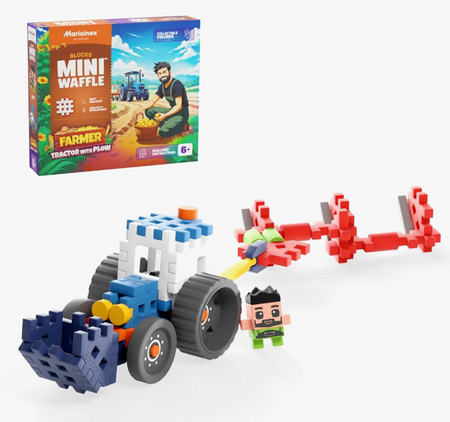 Klocki Mini Waffle Farmer Traktor z pługiem 50el 907504