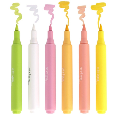Strigo Marker Akrylowy z Końcówką Brush w Trójkątnej Obudowie w 6 kolorach 854256