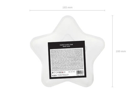 Talerzyki Gwiazdka różowe złoto 18cm 6szt 119697