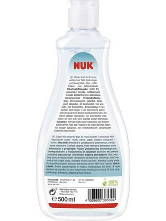 Nuk Płyn do mycia butelek i smoczków 500 ml 