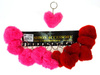 Brelok serce pluszowe 7cm czerwone/różowe 583139