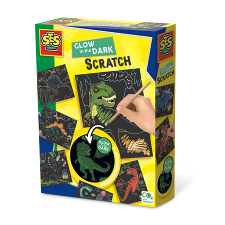 Ses Creative Zdrapywanka świecąca w ciemości Dino 142858
