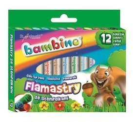 Flamastry ze stempelkami 12 kol. Bambino standard