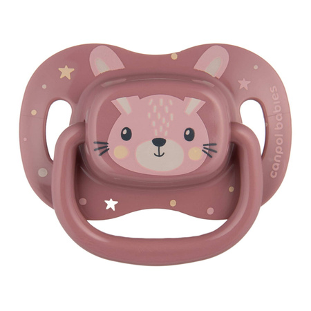 Canpol Smoczek uspokajający silikon 18+ m symetryczny Cute Animals różowy 889477