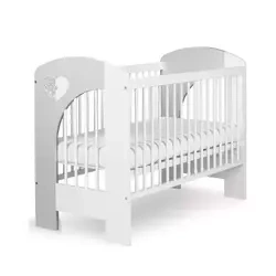 Klupś łóżeczko 120*60 nel serce biały-popiel promocja