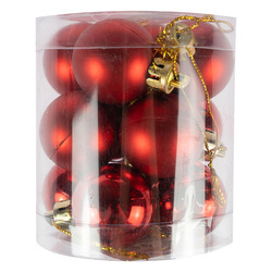 Bombki nietłukące w tubie 3 cm 12szt czerwone 226288