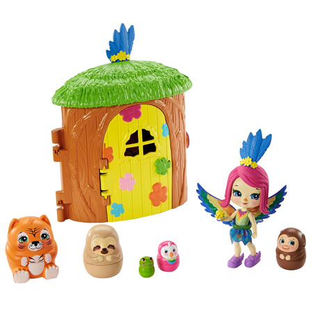 Enchantimals gtm49/gtm46 domek zwierzątek lalka peeki parrot 