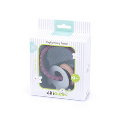 Gryzak pierścień słoń niebieski silikon drewno 190148