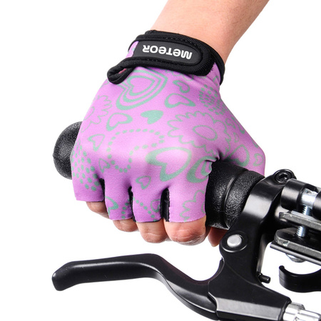 Rękawiczki rowerowe Meteor Kids XS Flower 024496