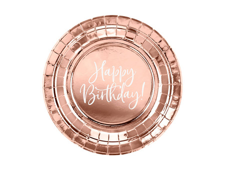 Talerzyki Happy Birthday! różowe złoto 18cm A'6 174726
