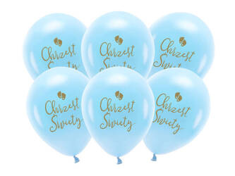 Balon ECO 33cm Chrzest Święty błękit 6szt 040960
