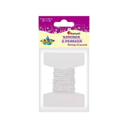 Sznurek koralików 2,5mm 2m biały 677469