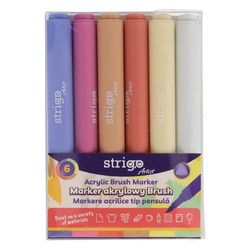 Strigo Marker Akrylowy z Końcówką Brush w Trójkątnej Obudowie w 6 kolorach 854249