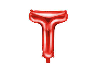 Balon foliowy litera T czerwony 35cm 169944