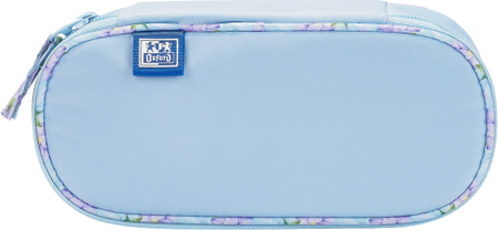 Piórnik z klapką Oxford Flowers niebieski 241622