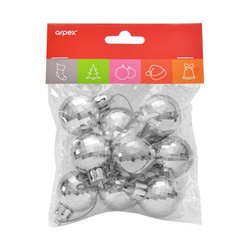 Bombki disco 9szt srebrne 226240