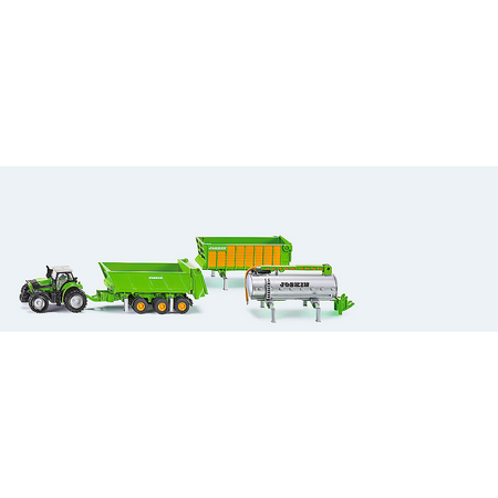 Siku 1848 traktor z naczepą, przyczepą i cysterną 1:87