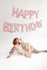 Balon foliowy Happy Birthday 340x35cm róż 052758