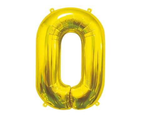Balon foliowy B&C Cyfra 0 złota 85 cm AA 180862