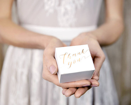 Pudełeczka Thank You białe 6x3,5x5,5cm 10szt 100169