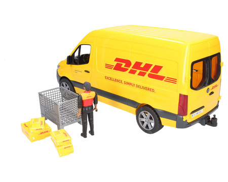 Bruder 02671 MB Sprinter DHL z figurką kuriera i z akcesoriami 026714